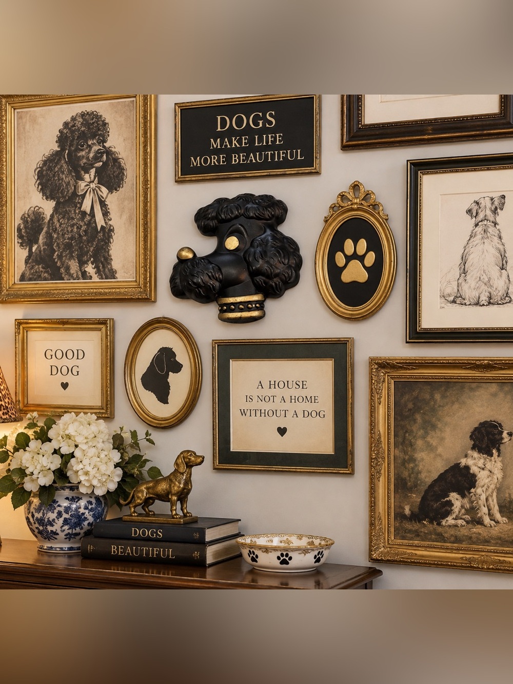 Vintage chalkware poodle wall plaque, manufactured by Miller Studios 1978